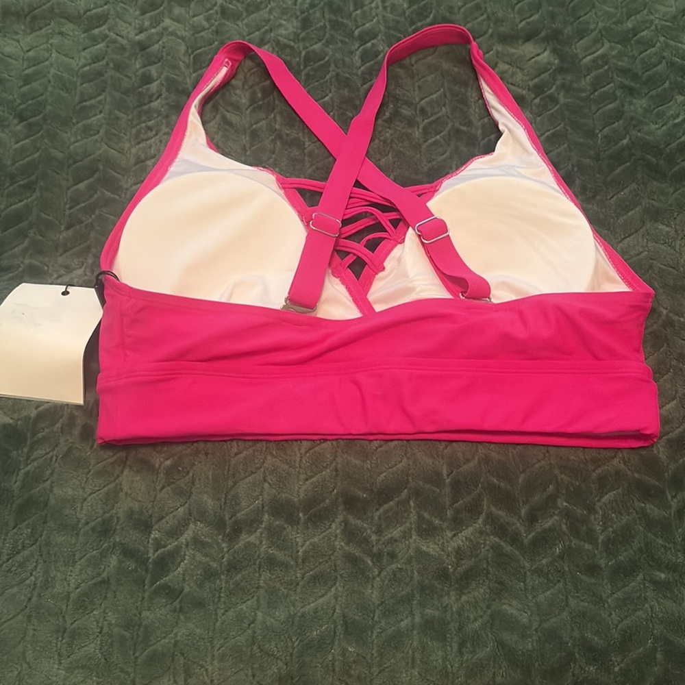 NWT Hannah Nikole Swim Top Hot Pink 14W - Picture 3 of 6